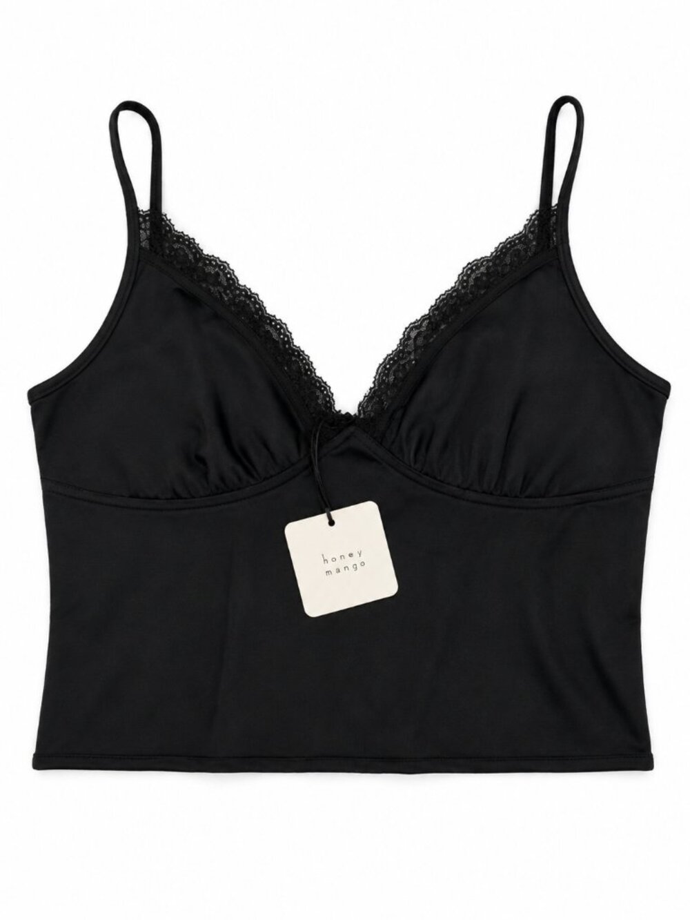 Honey Mango Black Lace Cami + Love & Harmony Floral Shorts Set S NWT - Picture 4 of 6